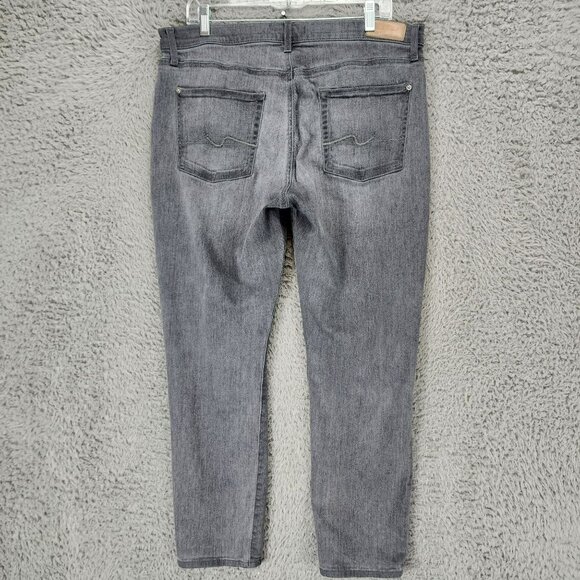7 For All Mankind Jeans Womens 32 Josefina Gray Stretch Mid Rise Button Fly Luxe - Picture 8 of 16